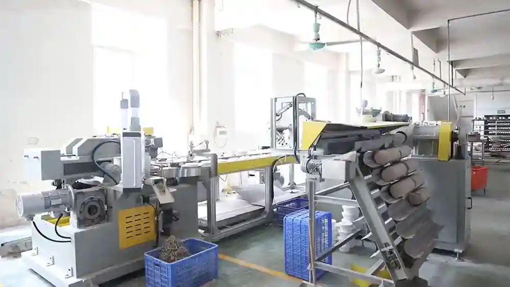 Factory interior showing high tech machines